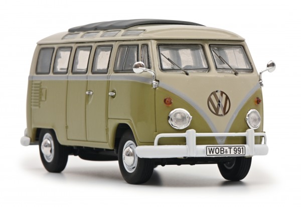 Volkswagen T1b Samba, mango green / seagull grey | historically ...